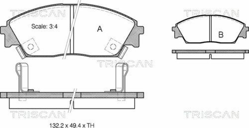 TRISCAN 8110 40885 Bremsbelag Vorne für Honda Civic