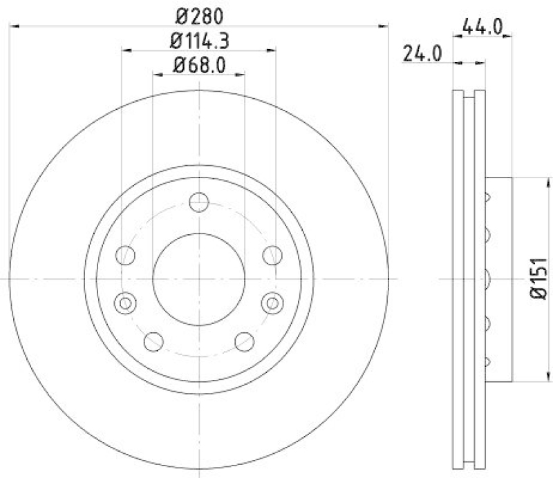 HELLA 8DD 355 116-151 Bremsscheibe