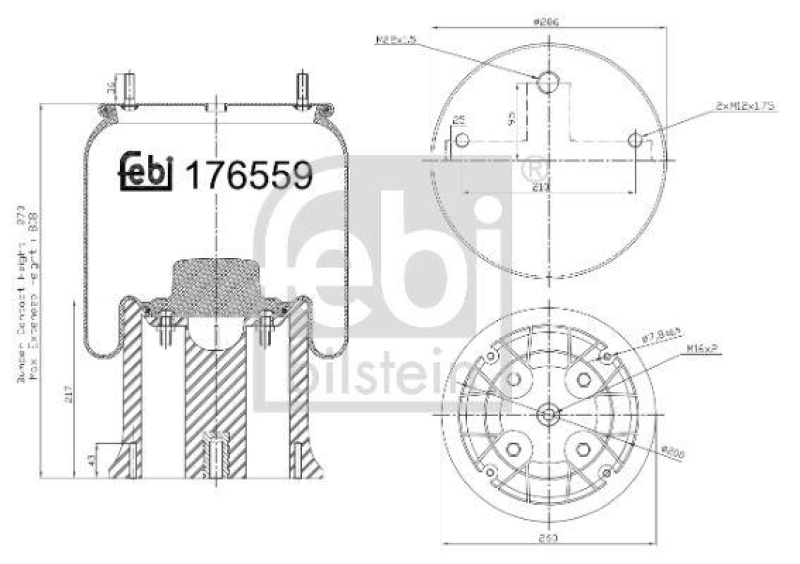 FEBI BILSTEIN 176559 Luftfederbalg für Sauer