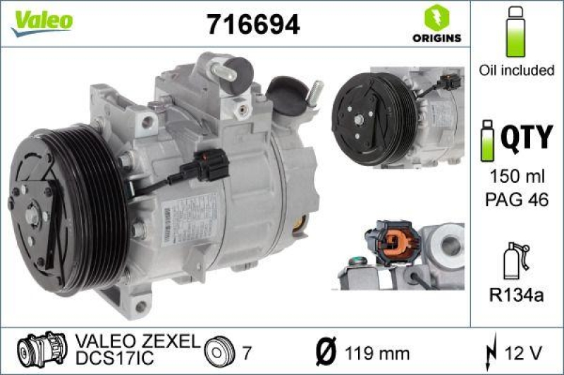 VALEO 716694 Kompressor NISSAN FAIRLADY Z Z33 3.5 CN