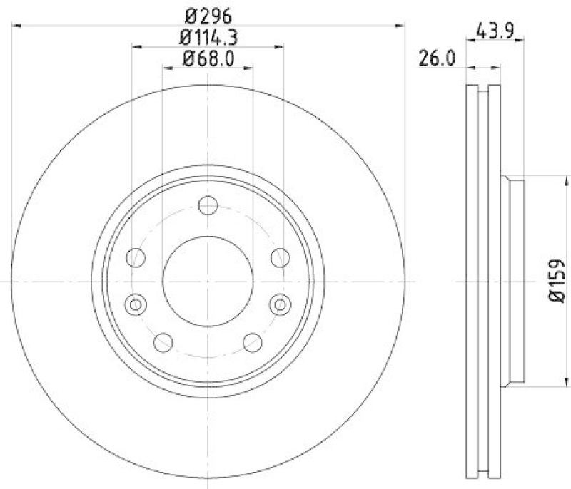 HELLA 8DD 355 116-161 Bremsscheibe