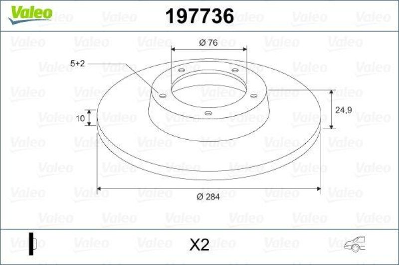 VALEO 197736 Bremsscheibe