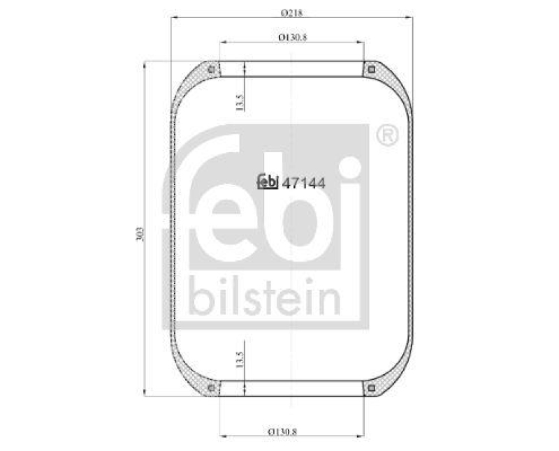 FEBI BILSTEIN 47144 Luftfederbalg ohne Kolben für Iveco