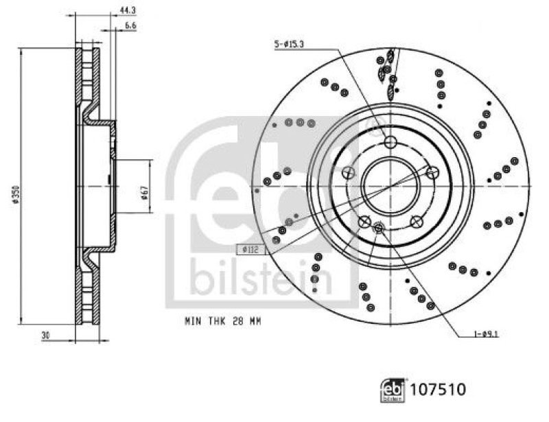 FEBI BILSTEIN 107510 Bremsscheibe für Mercedes-Benz