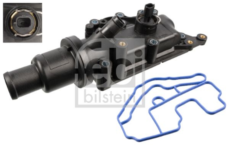 FEBI BILSTEIN 108756 Thermostat mit Gehäuse, Dichtung und Temperaturschalter für Renault