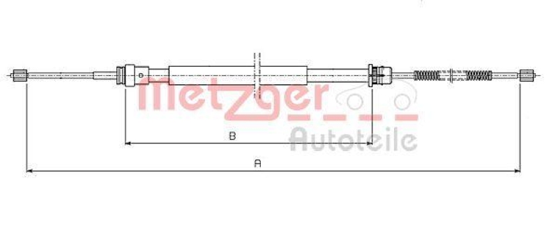 METZGER 10.6541 Seilzug, Feststellbremse für RENAULT hinten links/rechts