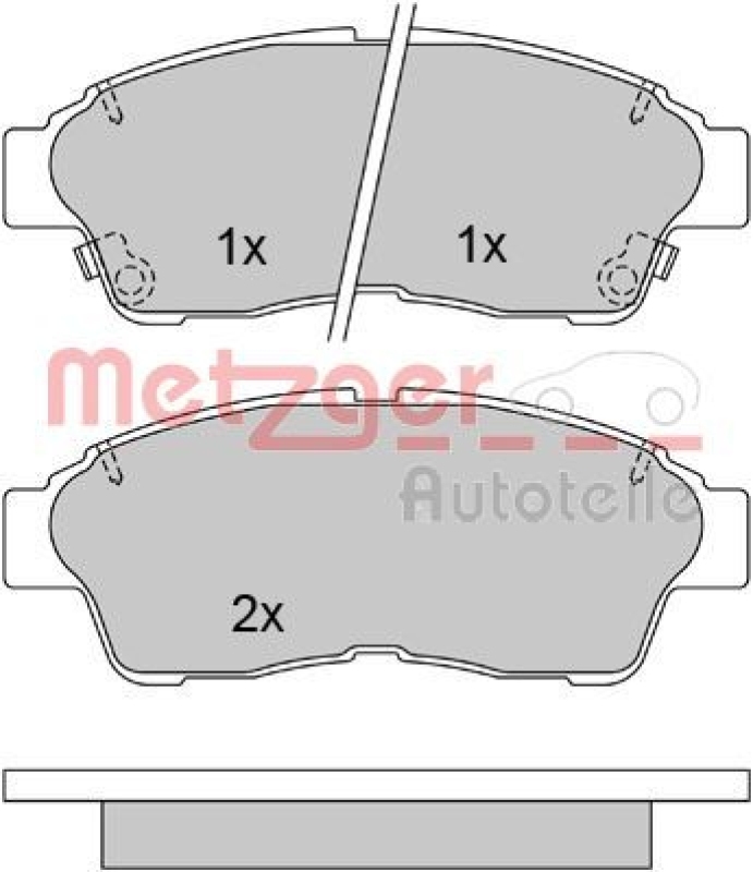 METZGER 1170209 Bremsbelagsatz, Scheibenbremse WVA 21 601