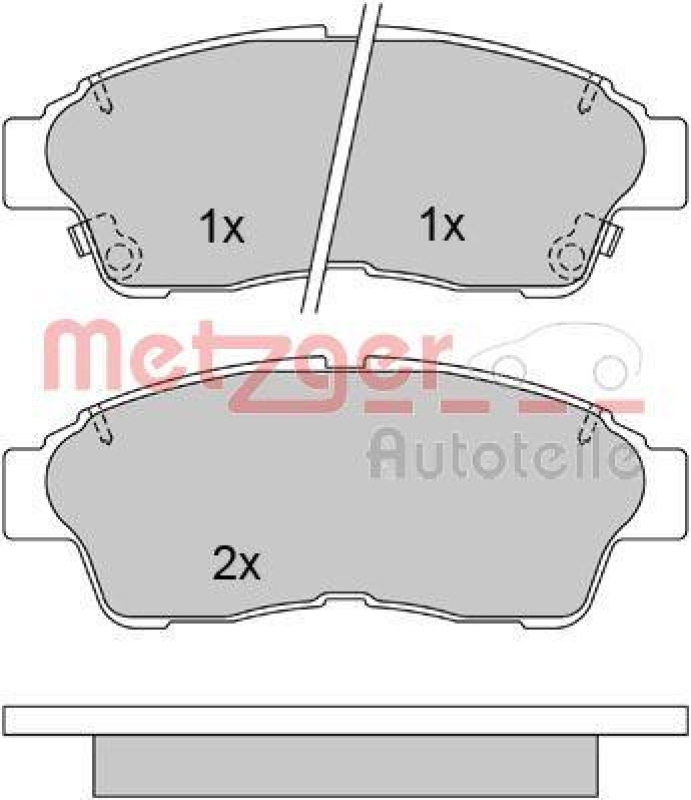 METZGER 1170209 Bremsbelagsatz, Scheibenbremse WVA 21 601