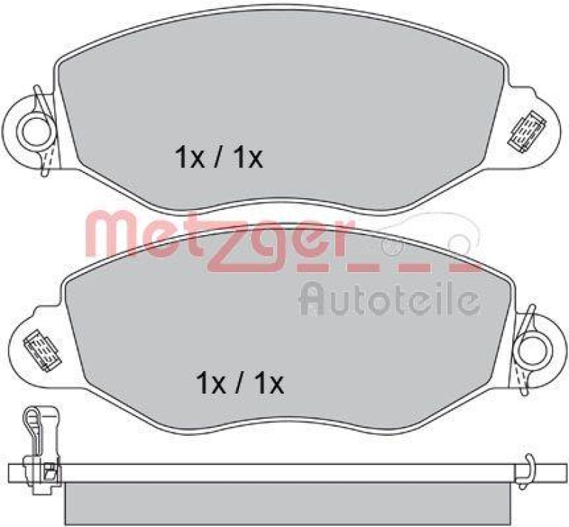 METZGER 1170210 Bremsbelagsatz, Scheibenbremse WVA 23 434