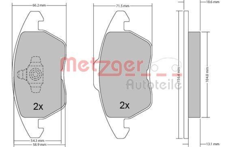 METZGER 1170211 Bremsbelagsatz, Scheibenbremse WVA 23 587