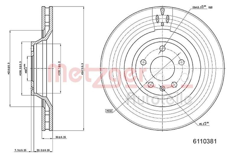 METZGER 6110381 Bremsscheibe Lack/Ks/Ms/Hc für AUDI VA