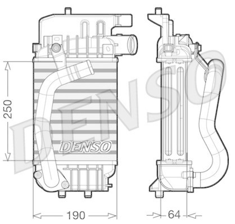 DENSO DIT50004 Ladeluftkühler TOYOTA YARIS (SCP9_, NSP9_, KSP9_, NCP9_, ZSP9_) 1.4 D-4D (2005 - )