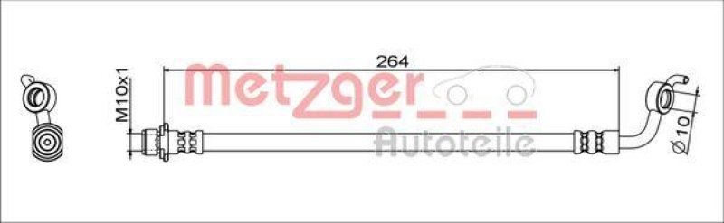 METZGER 4111660 Bremsschlauch f&uuml;r TOYOTA HA rechts