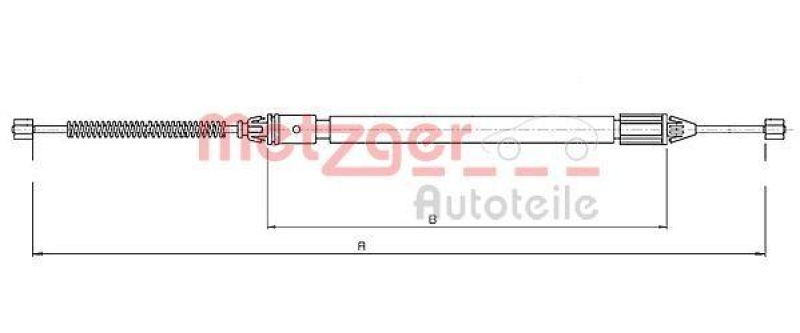 METZGER 10.6682 Seilzug, Feststellbremse f&uuml;r RENAULT hinten links/rechts