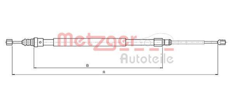 METZGER 10.6686 Seilzug, Feststellbremse für RENAULT hinten links/rechts