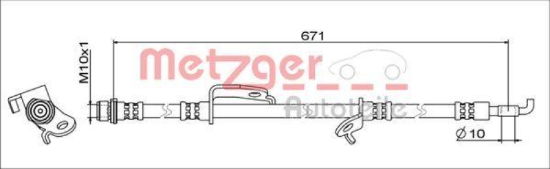 METZGER 4111679 Bremsschlauch für TOYOTA VA rechts