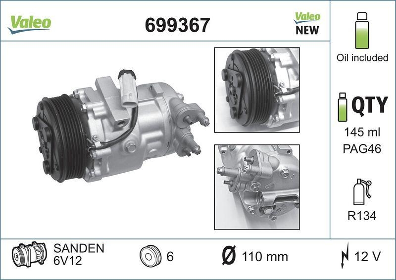 VALEO 699367 Kompressor OPEL Agila