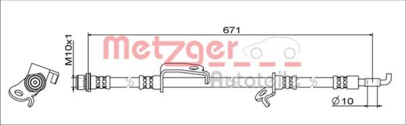 METZGER 4111685 Bremsschlauch für TOYOTA VA links