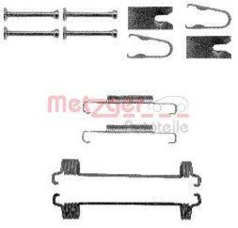 METZGER 105-0875 Zubehörsatz, Feststellbremsbacken für CITROEN/FIAT/PEUGEOT