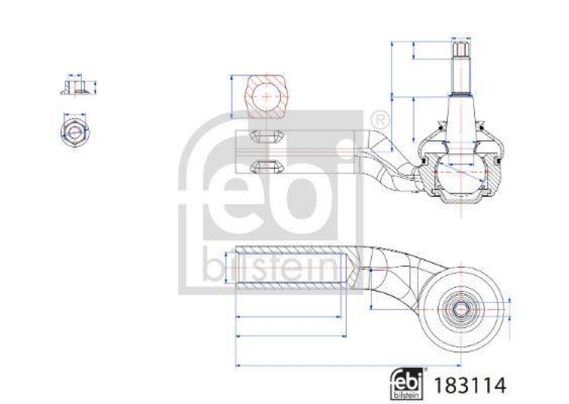 FEBI BILSTEIN 183114 Spurstangenendstück mit Sicherungsmutter für Ford