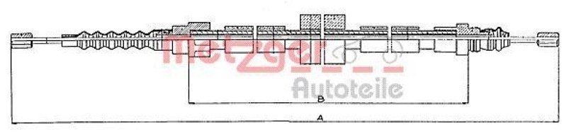 METZGER 10.679 Seilzug, Feststellbremse für RENAULT hinten links/rechts