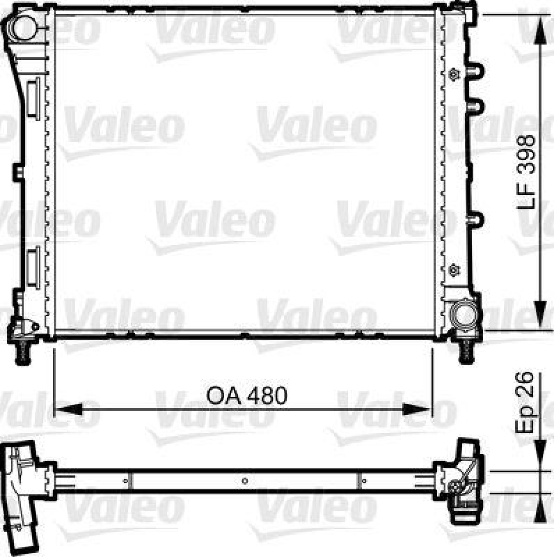 VALEO 735498 Motorkühler FIAT 500