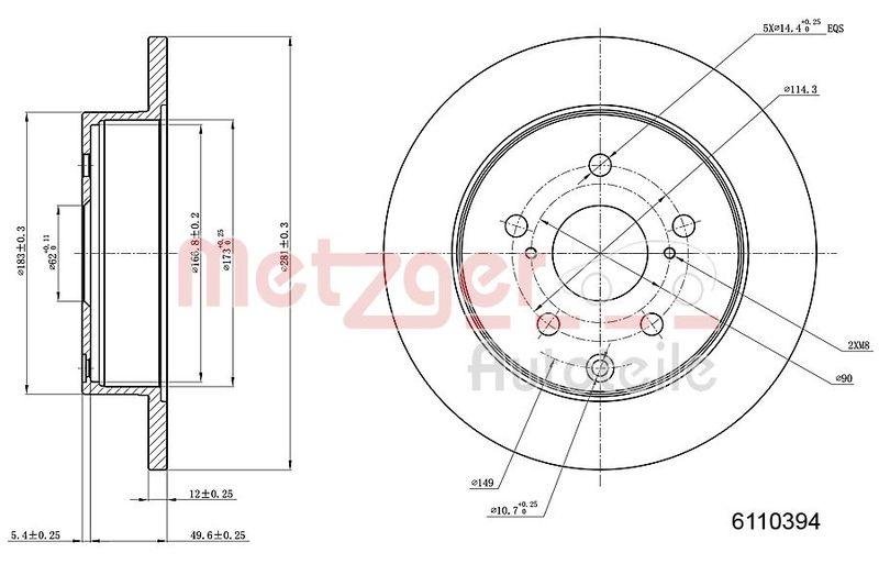 METZGER 6110394 Bremsscheibe Lack/Ks für TOYOTA HA