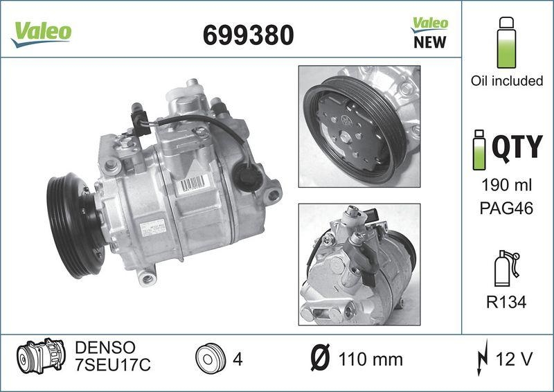 VALEO 699380 Kompressor AUDI A4, A6, A8