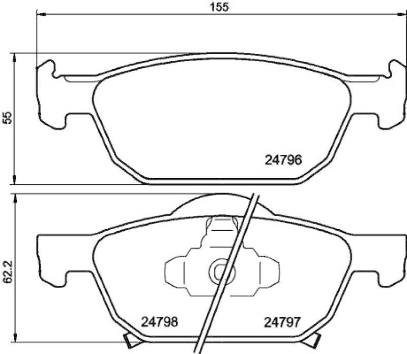 HELLA 8DB 355 013-891 Bremsbelagsatz Scheibenbremse