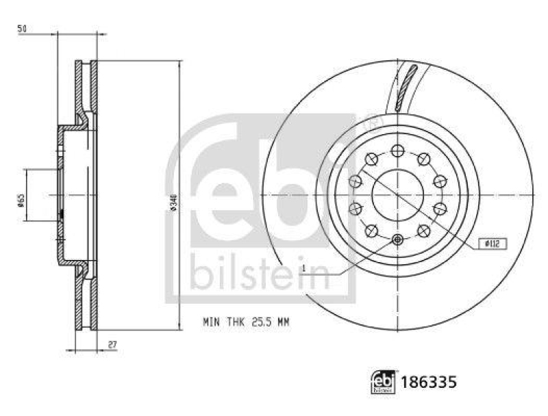 FEBI BILSTEIN 186335 Bremsscheibe für VW-Audi