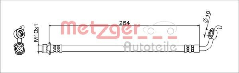 METZGER 4111719 Bremsschlauch für TOYOTA HA links