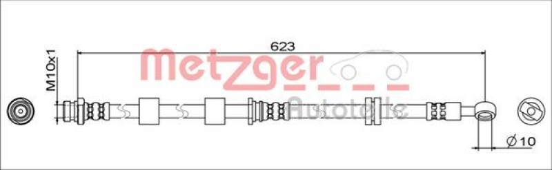 METZGER 4111741 Bremsschlauch für MITSUBISHI VA links