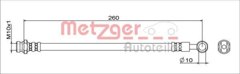 METZGER 4111743 Bremsschlauch für MITSUBISHI HA links/rechts