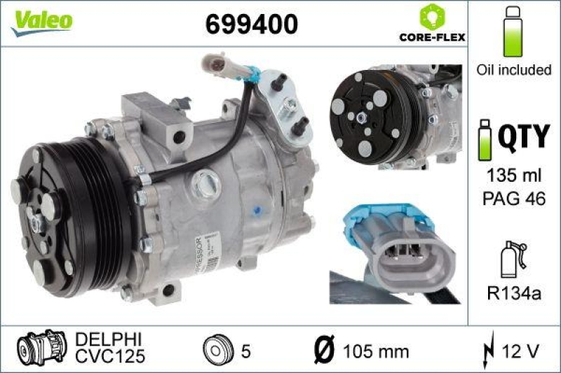 VALEO 699400 Kompressor OPEL Astra G