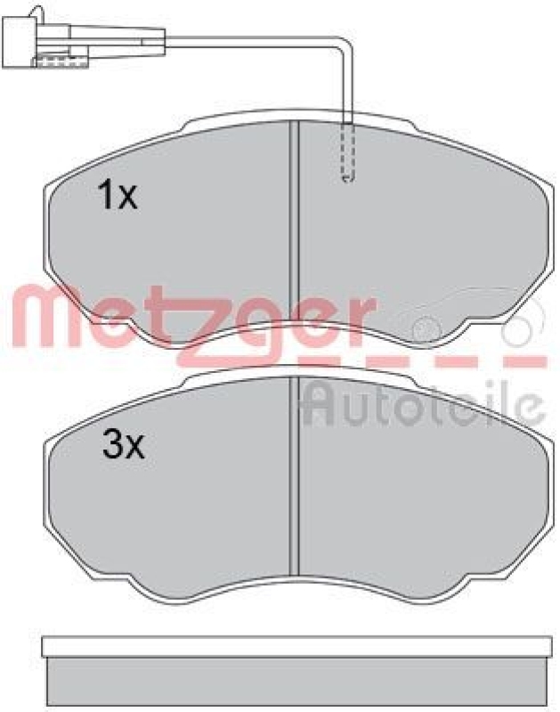 METZGER 1170227 Bremsbelagsatz, Scheibenbremse WVA 23 917