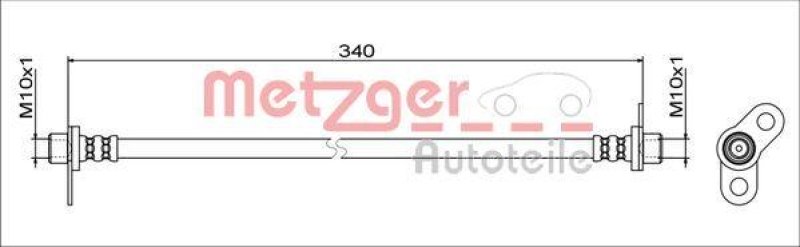 METZGER 4111744 Bremsschlauch f&uuml;r MITSUBISHI HA links