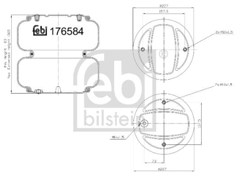 FEBI BILSTEIN 176581 Luftfederbalg für Liftachse für Scania