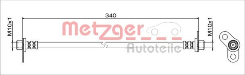 METZGER 4111745 Bremsschlauch für MITSUBISHI HA rechts