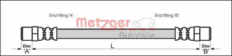 METZGER 4111756 Bremsschlauch für AUDI HA links