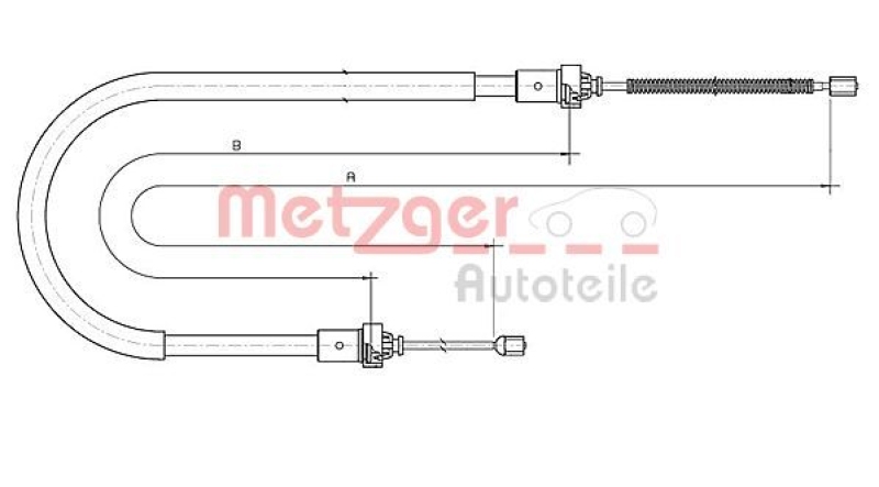 METZGER 10.6892 Seilzug, Feststellbremse für DACIA hinten links/rechts