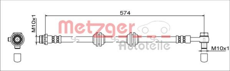 METZGER 4111760 Bremsschlauch für LAND ROVER HA rechts