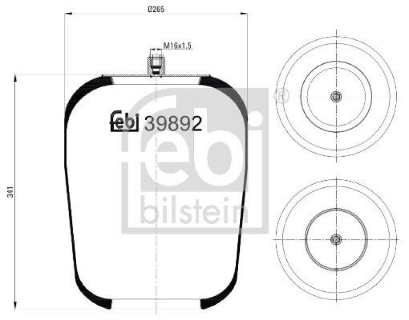 FEBI BILSTEIN 39892 Luftfederbalg ohne Kolben für Mercedes-Benz