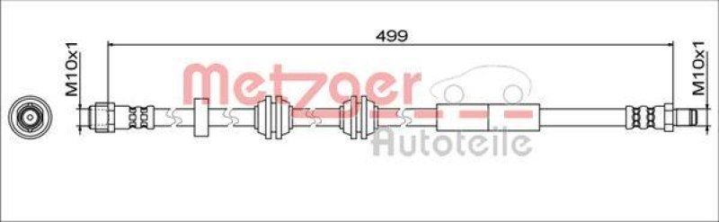 METZGER 4111776 Bremsschlauch für MB VA links/rechts