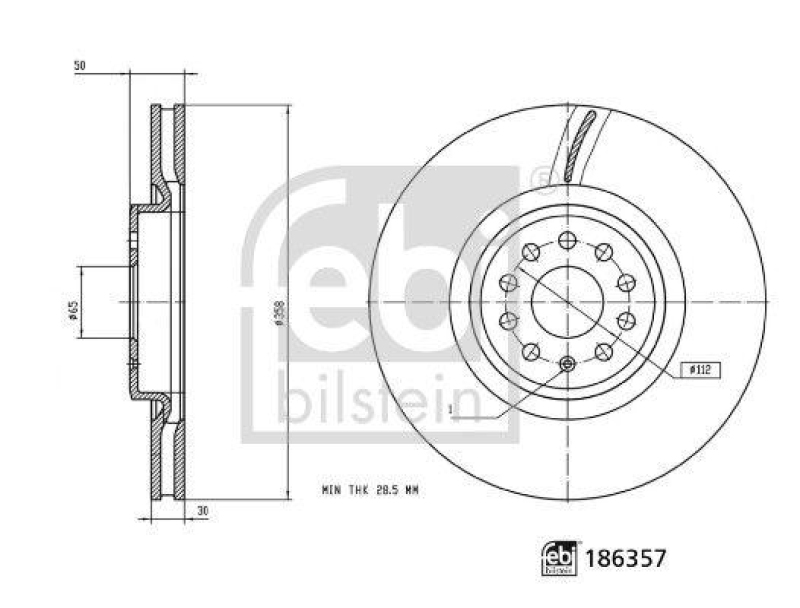 FEBI BILSTEIN 186357 Bremsscheibe für VW-Audi