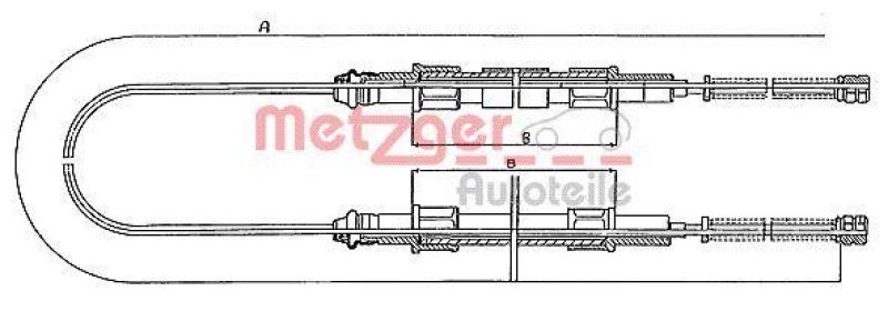 METZGER 10.713 Seilzug, Feststellbremse für AUDI/VW hinten