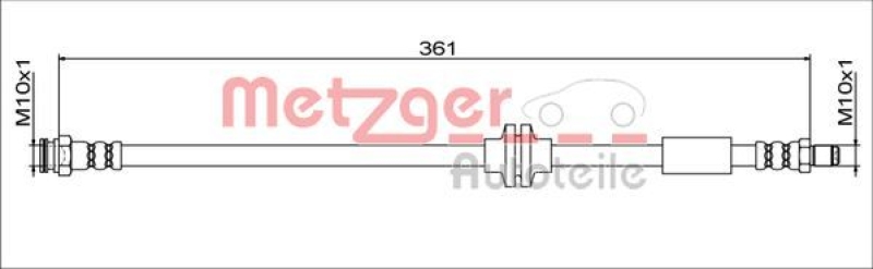 METZGER 4111779 Bremsschlauch für FIAT/JEEP HA links/rechts