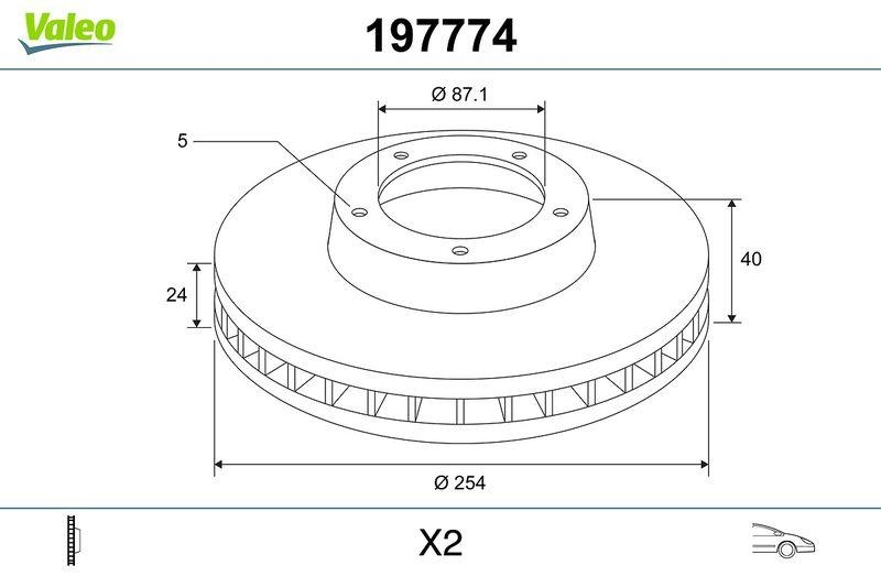 VALEO 197774 Bremsscheibe