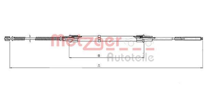 METZGER 10.7131 Seilzug, Feststellbremse für VW hinten links/rechts