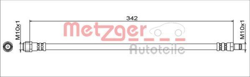 METZGER 4111787 Bremsschlauch für MB VA links/rechts