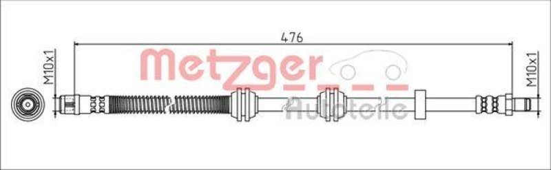 METZGER 4111788 Bremsschlauch f&uuml;r MB HA links/rechts